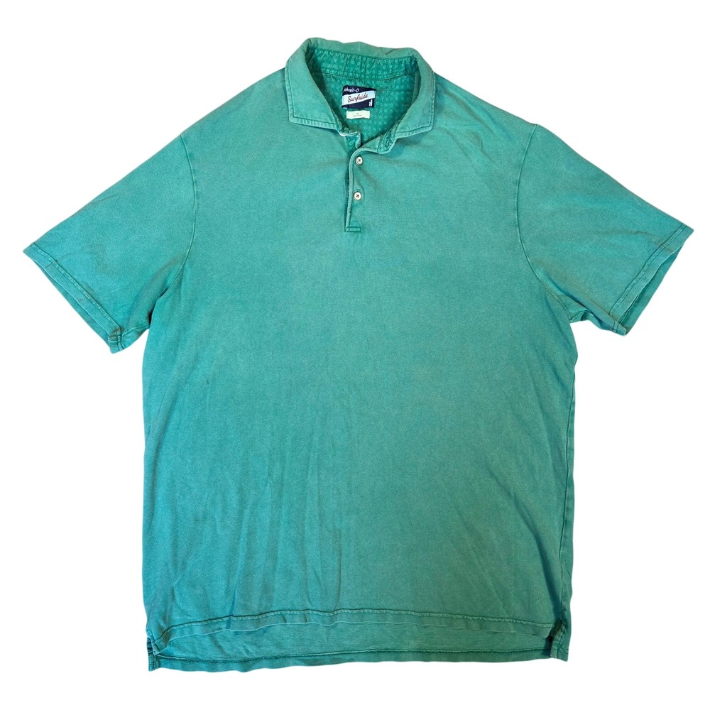 Johnnie-O Surfside Mens XL Teal Green Short Sleeve Pique Polo Shirt Casual